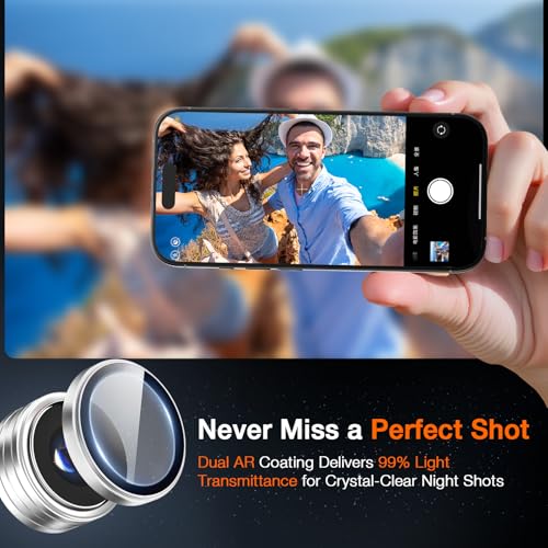 Image of LK 2 Pack for iPhone 17 Pro /17 Pro Max Camera Lens Protector [Top 9H+ Military Grade Shatterproof] One-Click Installation, Ultra-Tough HD, Individual Lens Protectors Scratch-resistant, Silver,2 Pack