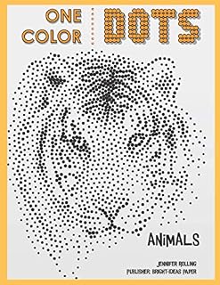One Color DOTS: Animals - New Type of Relaxation & Stress Relief Coloring Book for Adults (One Color Fun): 2