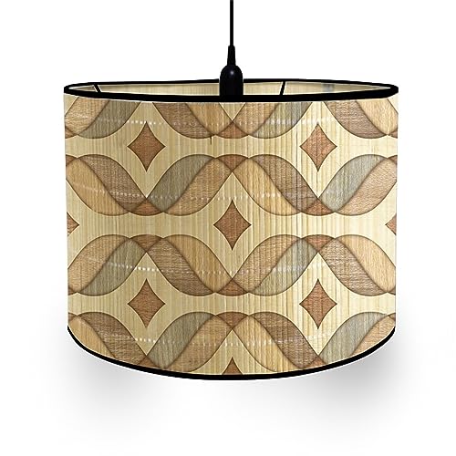 Morbuy Bamboo Lampshade for Table Lamp, Simple Style Vintage Style Diameter 30cm Wooden Bedside Light Lampshade Light Shades Wall Light Lamp Shades for Desktop Accessories (Simple Style)