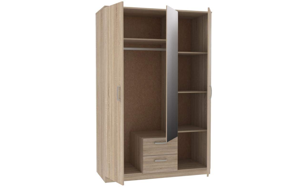 Kleiderschrank mit Vorhang sonoma Eiche B 169 cm Schrank Wäscheschrank