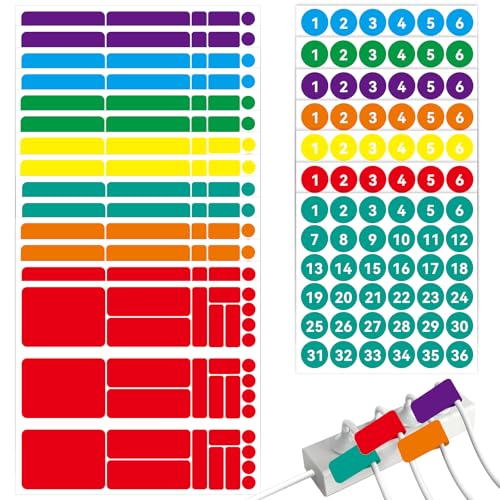21 Sheets Color Coding Labels Classroom Laptop Label for Organization Chromebook Colorful Coding Label Stickers Removable Colored Consecutive Number Stickers for Classroom Office Computer Management