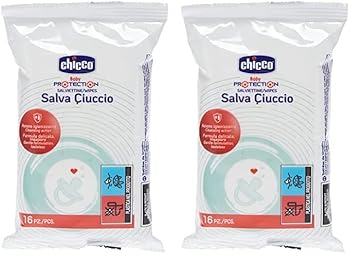 Chicco Salviettine Igienizzanti, Pezzi, Bianco, Senza Profumazione, 16 Unità (Confezione da 2)
