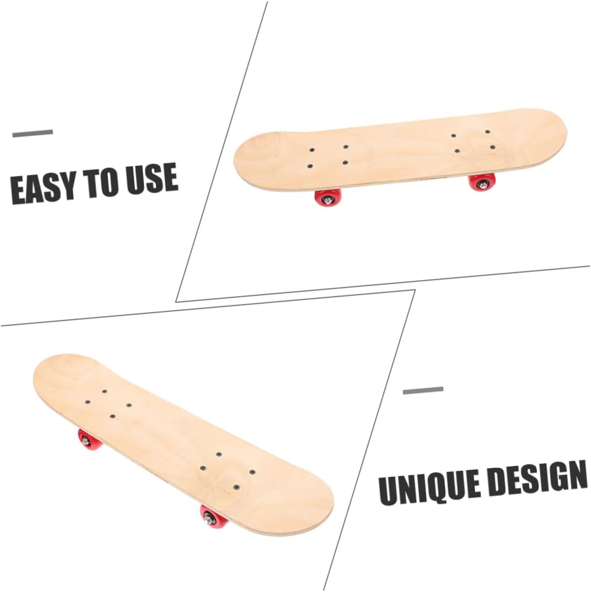 Unpainted Skateboard Blank Wood Skateboard for DIY Graffiti Lightweight Strong Double-Sided