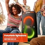 JBL PartyBox Club 120 - Portable Party Speaker with Foldable Handle, Powerful JBL Pro Sound, Futuristic lightshow, Up to 12 Hours of Play time, Splash Proof, Dual Mic & Guitar Inputs (Black) - Image 5