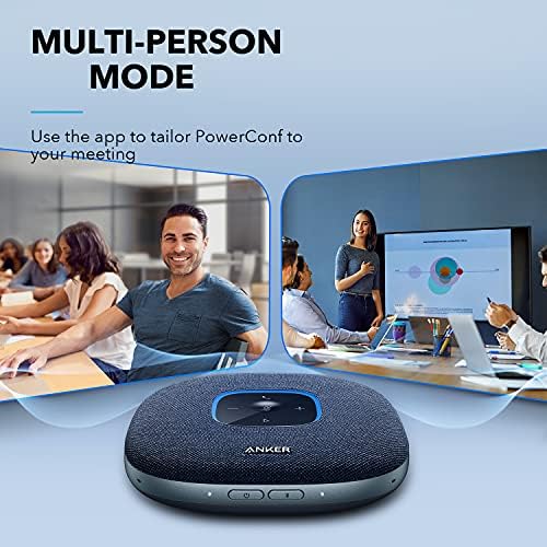 Bild 4 - Anker PowerConf S3 Bluetooth-Freisprecheinrichtung mit sechs eingebauten Mikrofonen, verbesserte Tonaufnahme, 24 Stunden Anrufzeit, App-Steuerung, Bluetooth 5, USB-C (blau) (Generalüberholt)