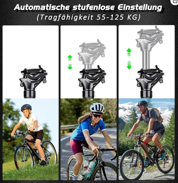 Mineup Tige De Selle Vélo Suspendue à Ressort 27.2/30.9/31.6mm - Absorption Chocs VTT VTC