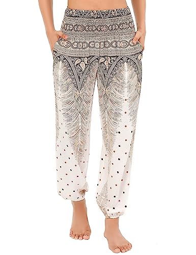 Clearlove Damen Hippie Hose Haremshosen Leicht Gemustert Freizeithose...