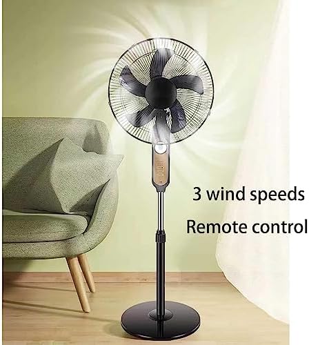 16" Solar Powered Fan with Remote Control & Solar Panel - 4 Speed Floor Standing Fan with Night Light - Eco-Friendly Black Cooling Solution for Home & Outdoor