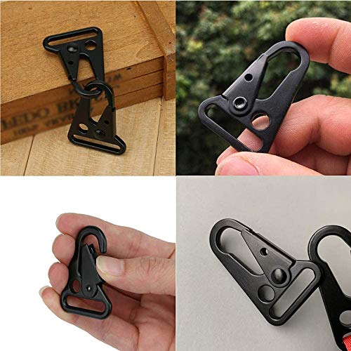 10 Stück Taktischer Hängender, Outdoor Gurtband Hängende Schnalle, Karabiner Hängender Gürtel Karabiner, für Bergsteigen, Camping, Wandern, Jagen, Outdoor-Aktivitäten (Schwarz)