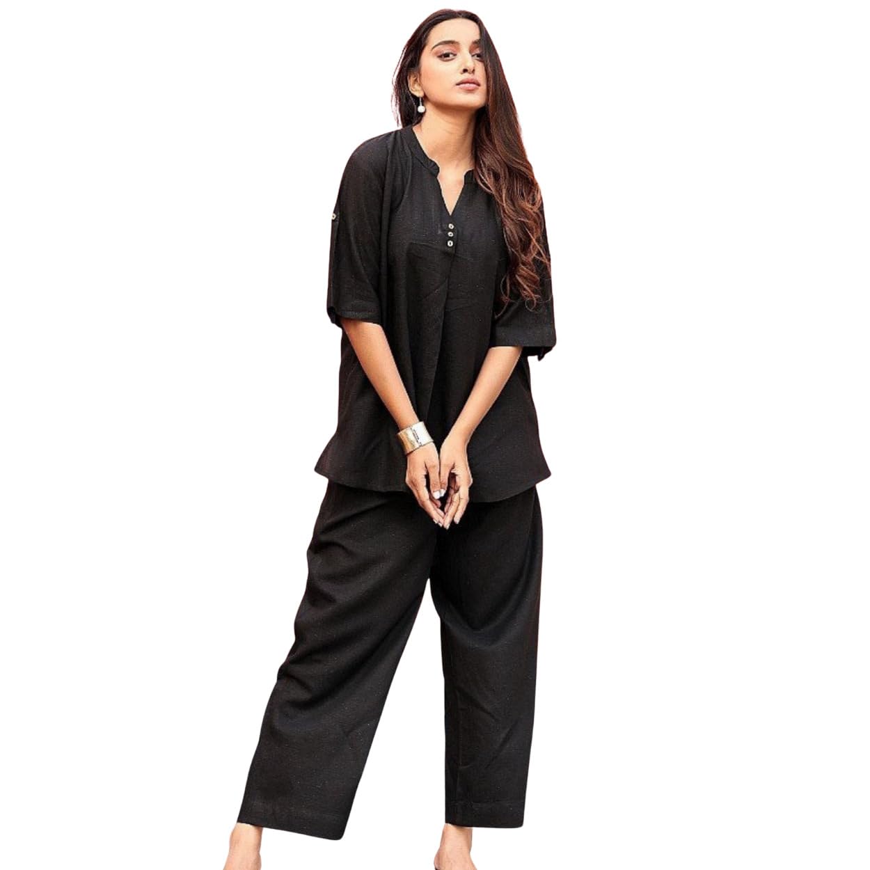 Women's Indo-Western Co-ord Set | Rayon Flex Kurta & Pant Set for Office, Light Festive Look