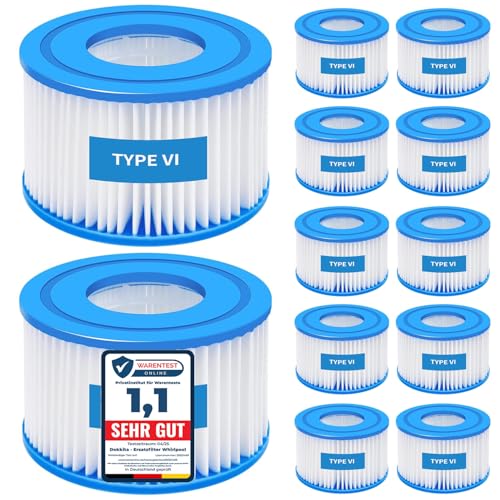 12 Stück Filter VI für Lay-z-Spa, VI Filter Pool, Filterkartuschen VI, Poolfilter Kompatibel mit Bestway 58323E, Kompatibel mit Coleman Saluspa 90427E, PoolFilter Ersetzt die Originalkartusche -(12er) 12 Stück Filter VI für Lay-z-Spa, VI Filter Pool, Filterkartuschen VI, Poolfilter Kompatibel mit Bestway 58323E, Kompatibel mit Coleman Saluspa 90427E, PoolFilter Ersetzt die Originalkartusche -(12er)