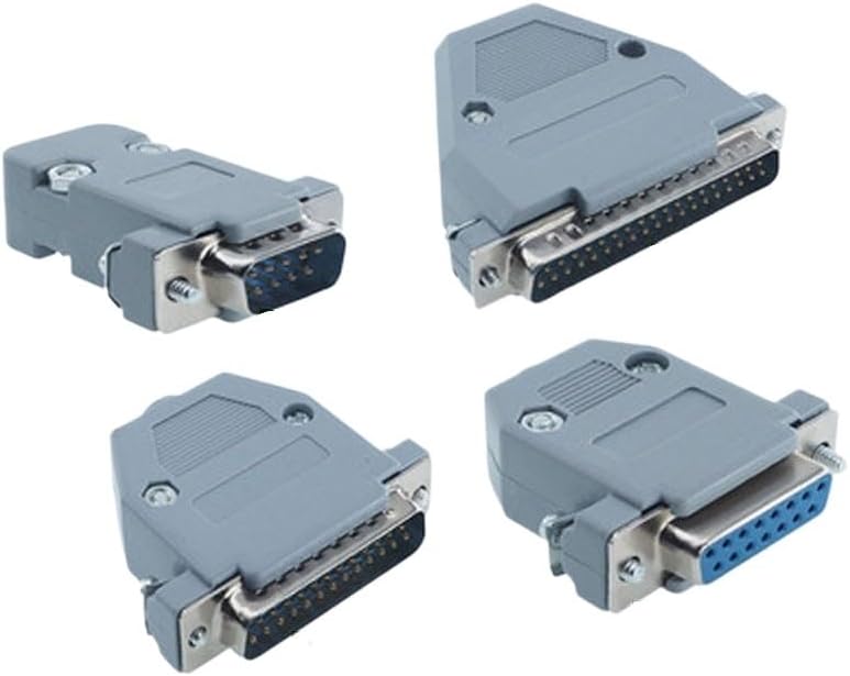 10pcs Parallel Serial Port DB15 15 Pin db25 D Sub Fmale/Male Solder Connector + Plastic Assemble Shell Cover VGA Adapter DB9(DB25 MALE)