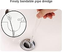Vista 4 de Cepillo de limpieza flexible para fregadero, cepillo de limpieza de dragado de tubería de drenaje de 17.7 in, cepillo de desbloqueo de drenaje