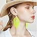 JIUIQL Minimalist Lightweight Creative Vintage Black and White Metal Leaf Geometry Dangle Drop Earrings for Women Statement Creative Jewelry Gifts (Neon Yellow 11)