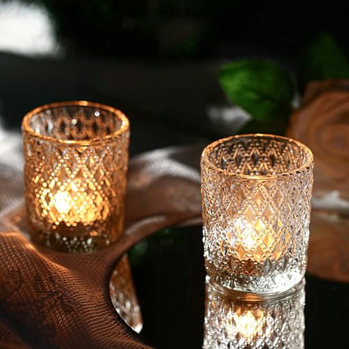Capaniel 36pcs Votive Candle Holders, Clear Glass Tea Lights Candle Holder Bulk for Table Decoration, Baby Shower, Birthday Party, Home Décor - Thumbnail 2