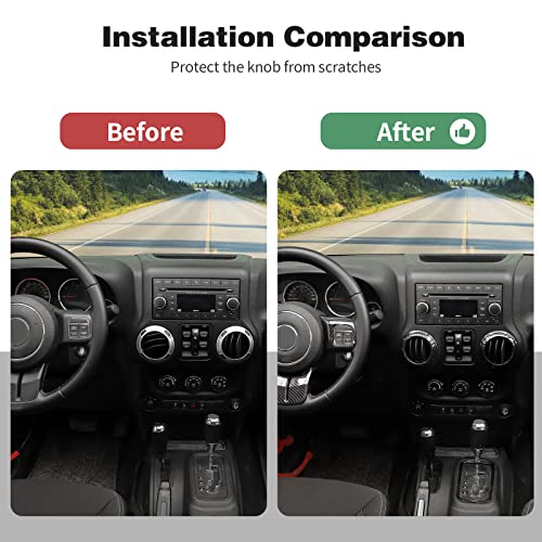 CheroCar 18PCS Interior Trim Kit for Jeep Wrangler JK JKU 2011-2018 4 Door,Steering Button Frame, Air Conditioning Vent Trim Cup Holder Cover,Gear Shift Knobs Frame,Carbon Fiber… by CheroCar - Image 5