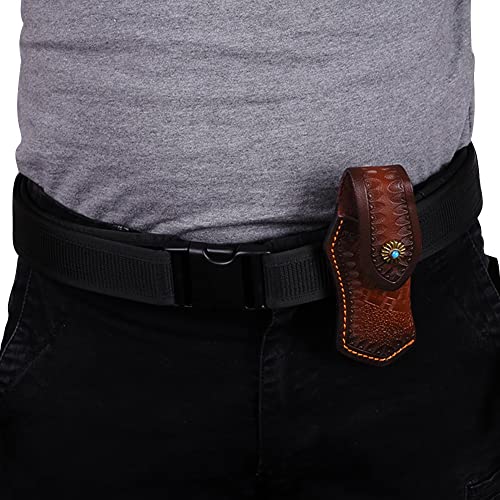 Knife Sheath, 5'' Knife Holster With Belt Loop Leather Pocket Knife Case For Folding Knife #TOP2