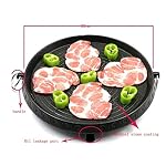 Korean Style BBQ Grill Pan with Maifan Coated Surface Non-stick Smokeless Barbecue Plate for Indoor Outdoor Grilling 32x32cm - Image 3