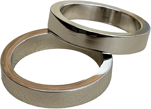 Miniatura 3 de Living Ideas Juego de 2 pisapapeles redondos chapados en plata de latón macizo, herramientas para el hogar, pisapapeles de escritorio niquelado para