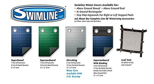 Cobertura para piscina rectangular Swimline 18x36 azul oscuro miniatura 4