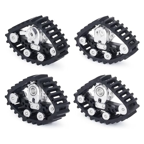 SCX24 Snow Tracks Wheels Set Silvery