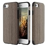 ROCK iPhone 7/iPhone 8 Case, [Grained] - Black Rose [Origin] [Non Slip] [Wood Tactile] [Natural Wood and TPU Rubber] [Fingerprint Free] Case Compatible Apple iPhone 7/8