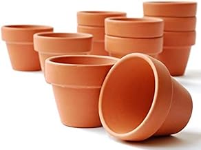 meindekoartikel 20 Clay Pots, Flower Pot, Plant Pot, Reusable, Weather-Resistant, Indoor and Outdoor Use, Colour, Terracotta (Diameter 8 cm)