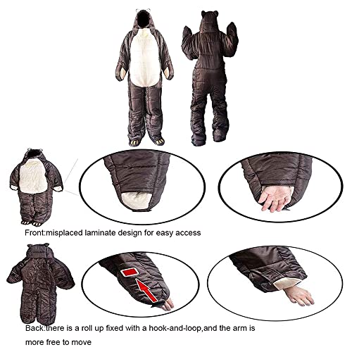 Saco de dormir portátil para adultos temporada 3 en forma de oso miniatura 4