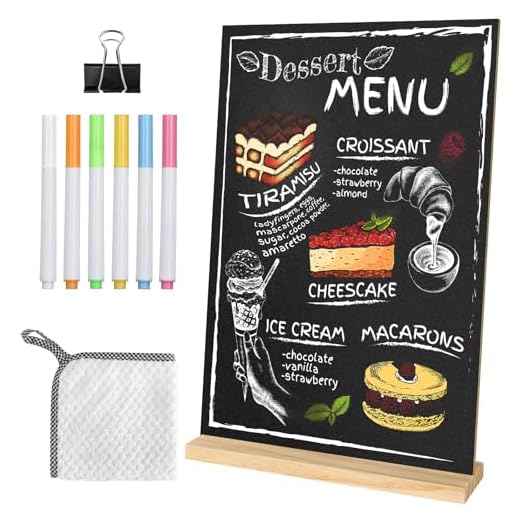 TLAZZ Wooden Double-Sided Tabletop Chalkboard Sign