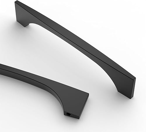 Asidrama Paquete de 10 manijas de gabinete de cocina color negro mate de 5 pulgadas (5.039 in), tiradores de gabinete, accesorios de gabinete de