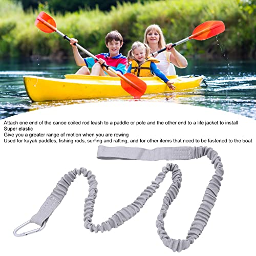Coleira de canoa enrolada, cordão de cana de caiaque elástico resistente à abrasão para surfar(cinza