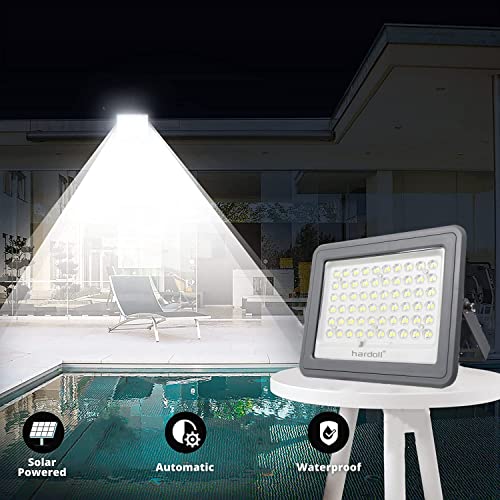 Hardoll 100W Solar Flood Light LED Outdoor for Lamp for Home Garden Waterproof(Cool White-Pack of 1)(Aluminium)