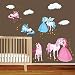 decalmile Princess and Unicorn Wall Stickers Girls Wall Decals Peel and Stick Removable Vinyl Wall Art for Baby Room Kids Bedoom Nursery