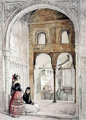 Lienzo de ventana en el Salón de Embajadores para decorar las paredes de un salón elegante