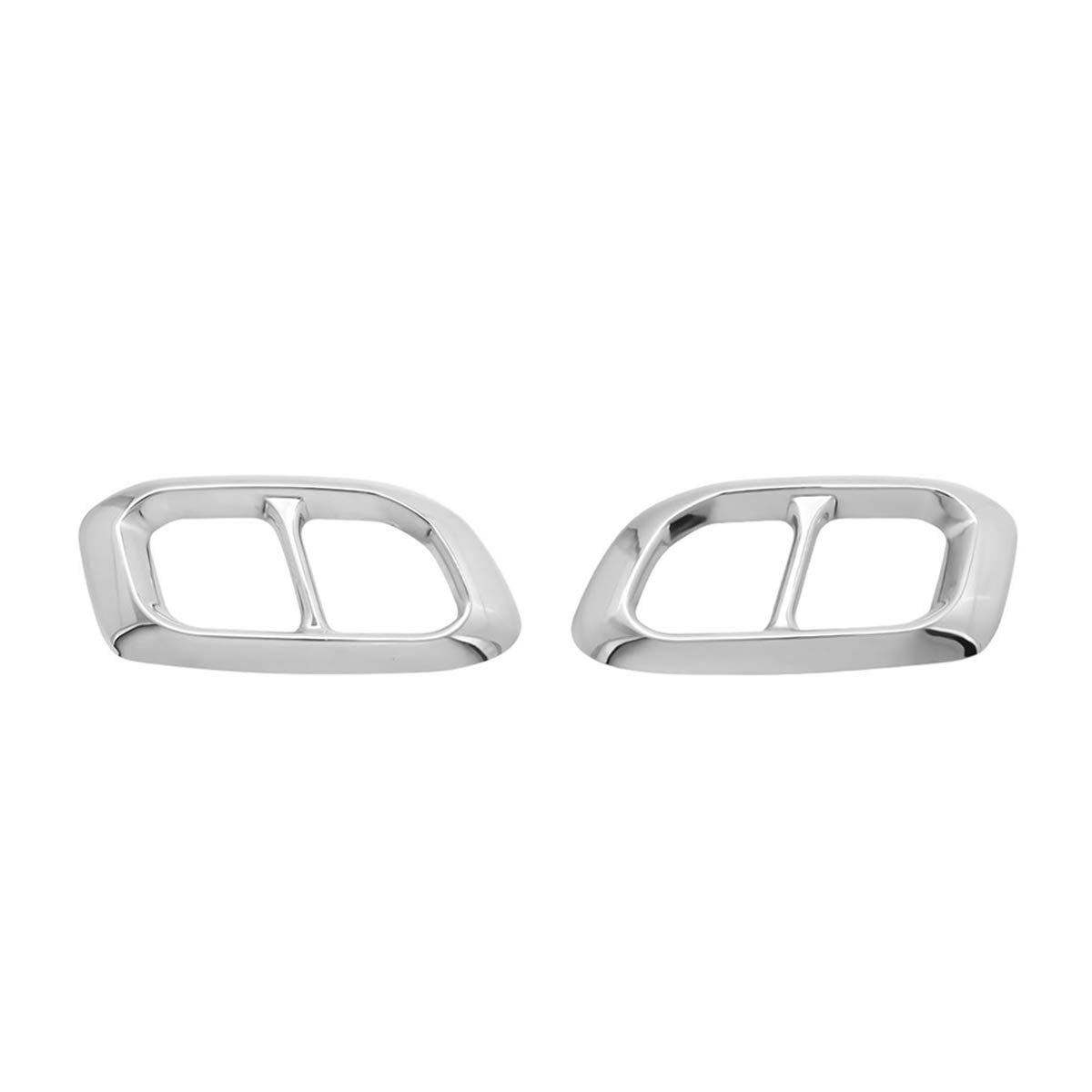 YIWANG Edelstahl Exterior Zubehör Auspuff Endrohr Dekoration Rahmen Abdeckung Blenden Für Benz GLE GLC GLS W167 X253 X167 2019 2020 Auto Zubehör (Silve)