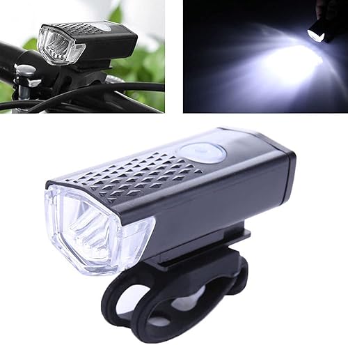 Vista 6 de JacobsParts Juego de luces de bicicleta USB recargable LED delantero delantero trasero trasero lámpara bicicleta carretera montaña ciclismo