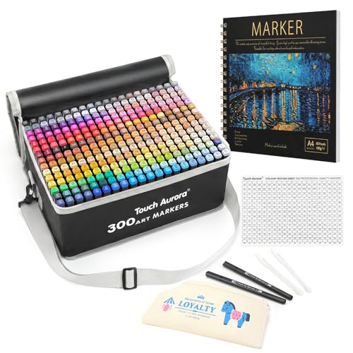 TOUCH AURORA 300 Colors Alcohol Markers Set Dual Tip Painting Pens