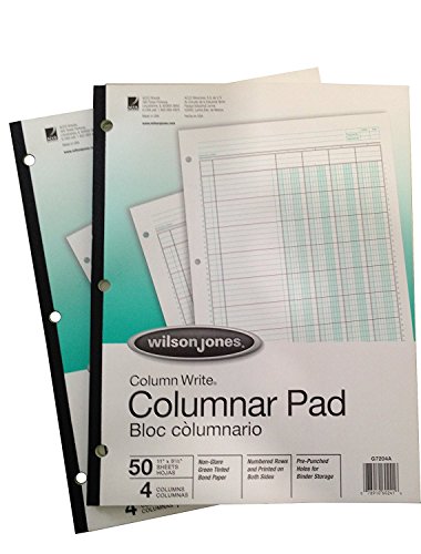 SolidJoy 2 Pack – Wilson Jones ColumnWrite Columnar Pads (WG7204A), 11 x 8.5 Inch, 41 Lines per Page, 4 Columns, 50 sheets a Pad includes Letter Opener SolidJoy 2 Pack – Wilson Jones ColumnWrite Columnar Pads (WG7204A), 11 x 8.5 Inch, 41 Lines per Page, 4 Columns, 50 sheets a Pad includes Letter Opener