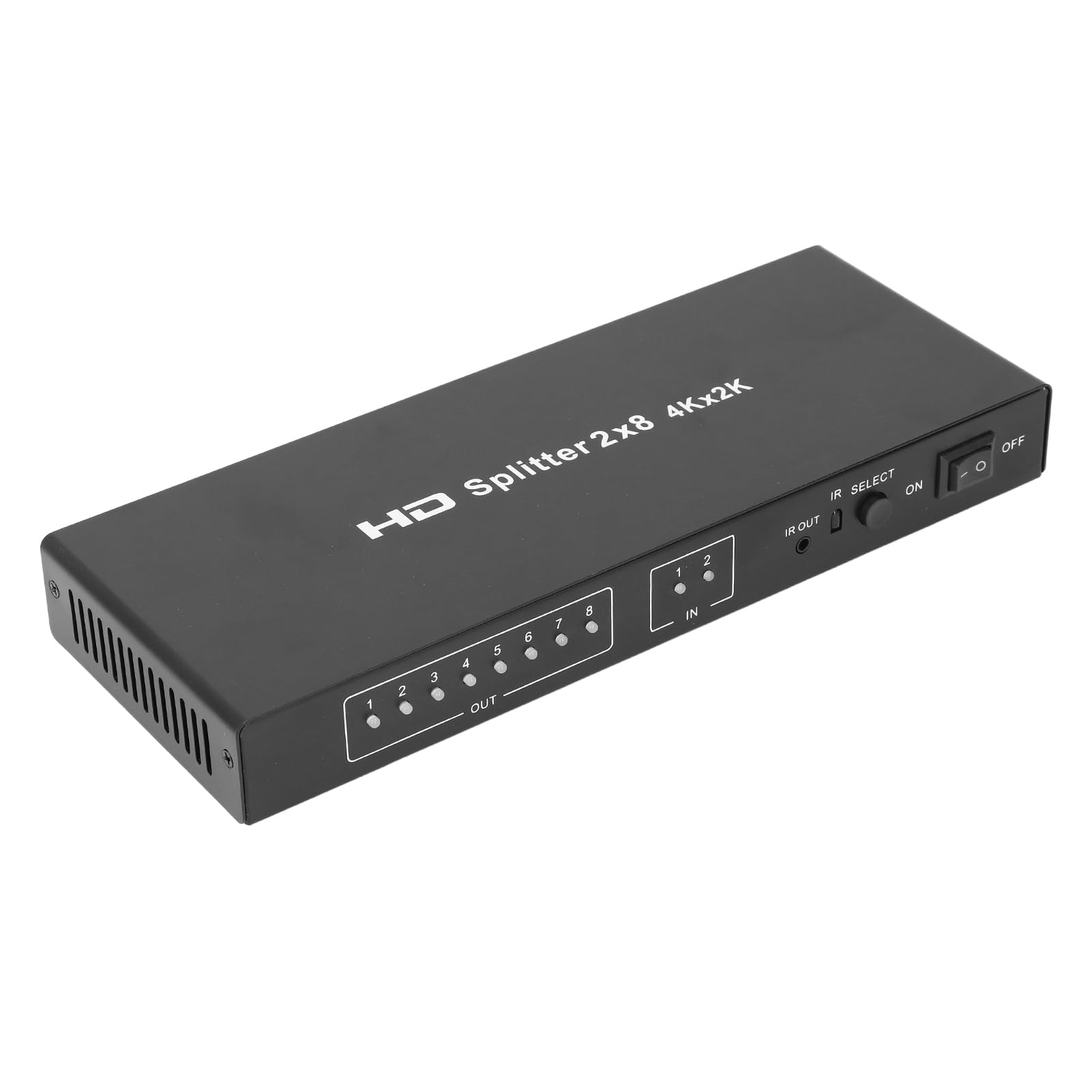 Splitter HDMI 2x8 2 Ingressi 8 Uscite, Uscita a 8 Porte Splitter HDMI Uscite Multi Monitor, Commutazione Automatica per Proiettore, HDTV, per, per, ecc. (Spina europea)