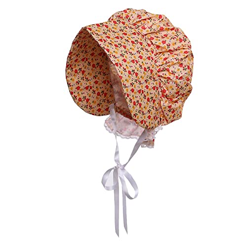 GRACEART Adult Women Girls Cotton Pioneer Prairie Bonnet Cap Hat 100% Cotton (Size Choose)