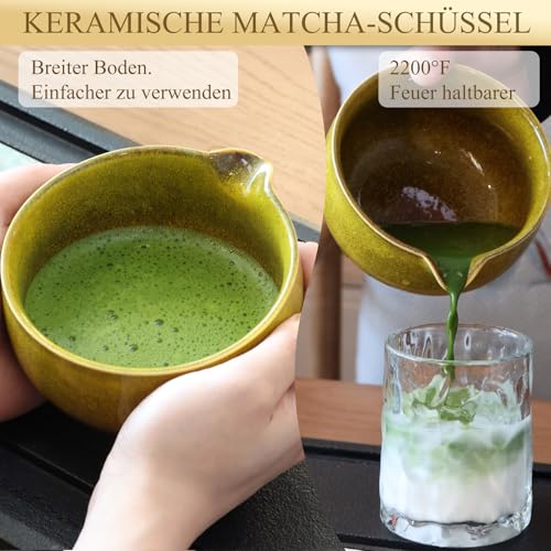 Matcha Set 7 Stk, Handgemacht Matcha Besen Set, Hochwertiger Blau-Gradient – Ansicht 3