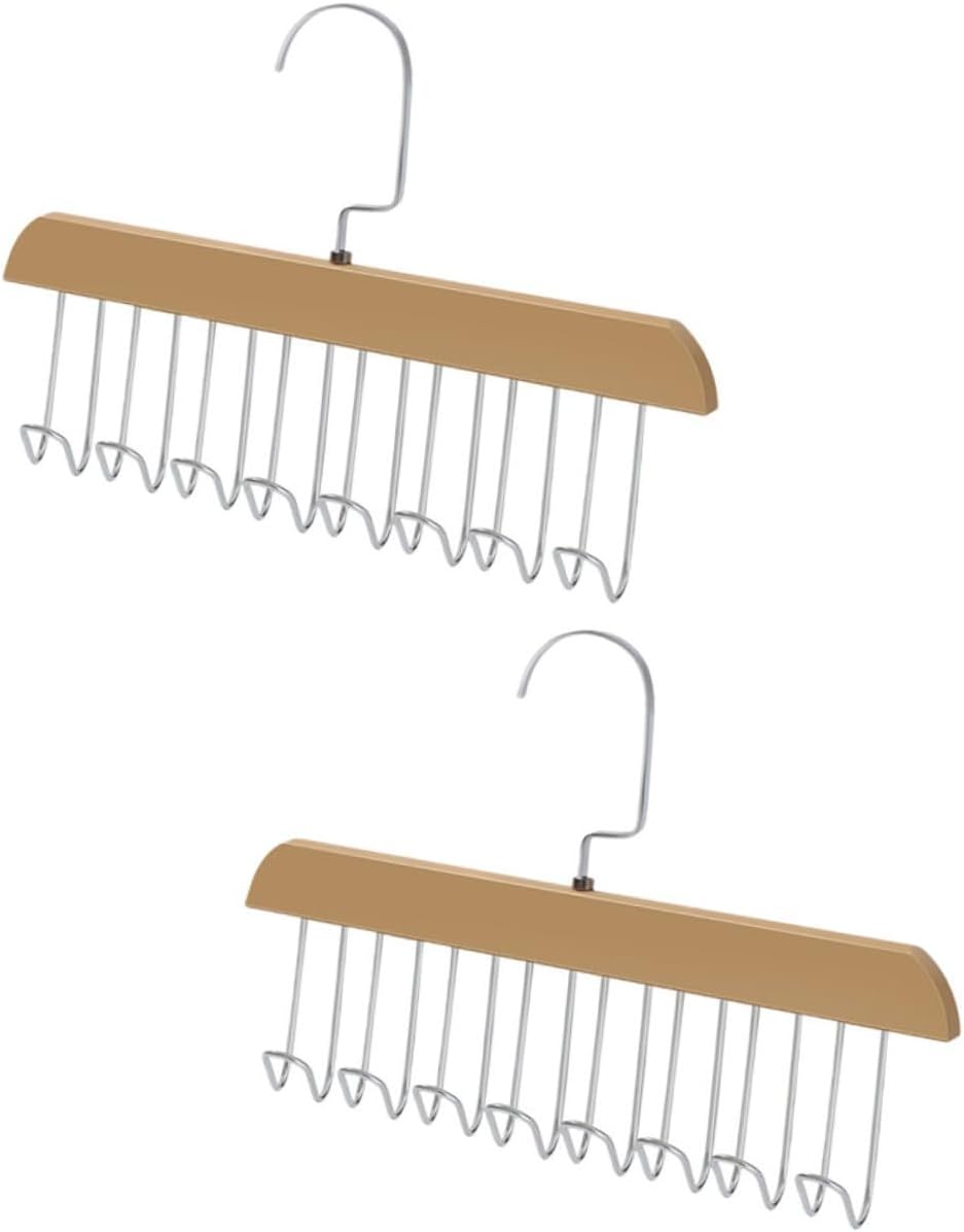 Mobestech 5sets 2pcs Versatile Hanger with Multiple Hooks Space Saving Closet Organizer for Bras Handbags and Accessories Design for Easy Access and Use 2pcs*5