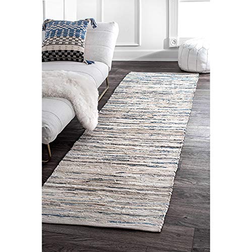 Nuloom Maile Cotton Runner Rug, 2' 6" X 6', Blue #TOP13