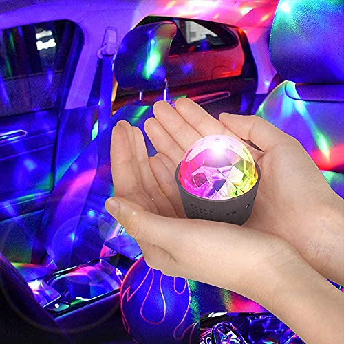 Boule Disco, Lampe de Scène à Activation Sonore, Boule Disco Portative USB Rechargeable, Boule Lumiere Disco, pour Voiture/Fête/Soirée/Bar/Anniversaire/Club/DJ Disco/Cadeau Cover
