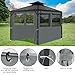 aonear Gazebo Privacy Curtains 10' x 10' with Mosquito Windows, 4-Panels Side Wall with Zipper Universal Replacement for Patio, Outdoor Canopy, Garden and Backyard, Gray (Curtain Only)