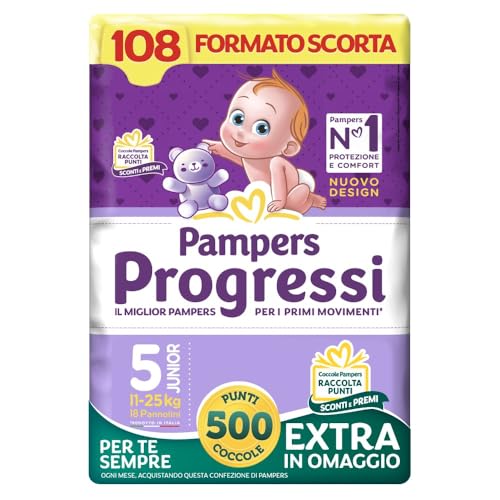 Pampers Progressi Junior +500 Punti Coccole extra in omaggio, Taglia