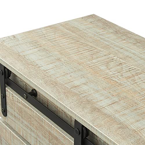 Henf 32" Farmhouse Buffet Cabinet Sideboard With Sliding Barn Door, Wooden Storage Cabinet Accent Bar Storage Entry Table Home Coffee Station Side Cabinet In Living Room Entryway,Gray #TOP5