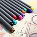Fineliner Color Pen Set 0.38mm Fiber Nibs Colored Fine Line Point Assorted Colors, Pack of 10