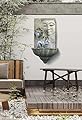 Warm Garden Serene Gray Buddha Wall Fountain with LED Lighting - Perfect for Indoor or Outdoor Water Fountain Relaxation