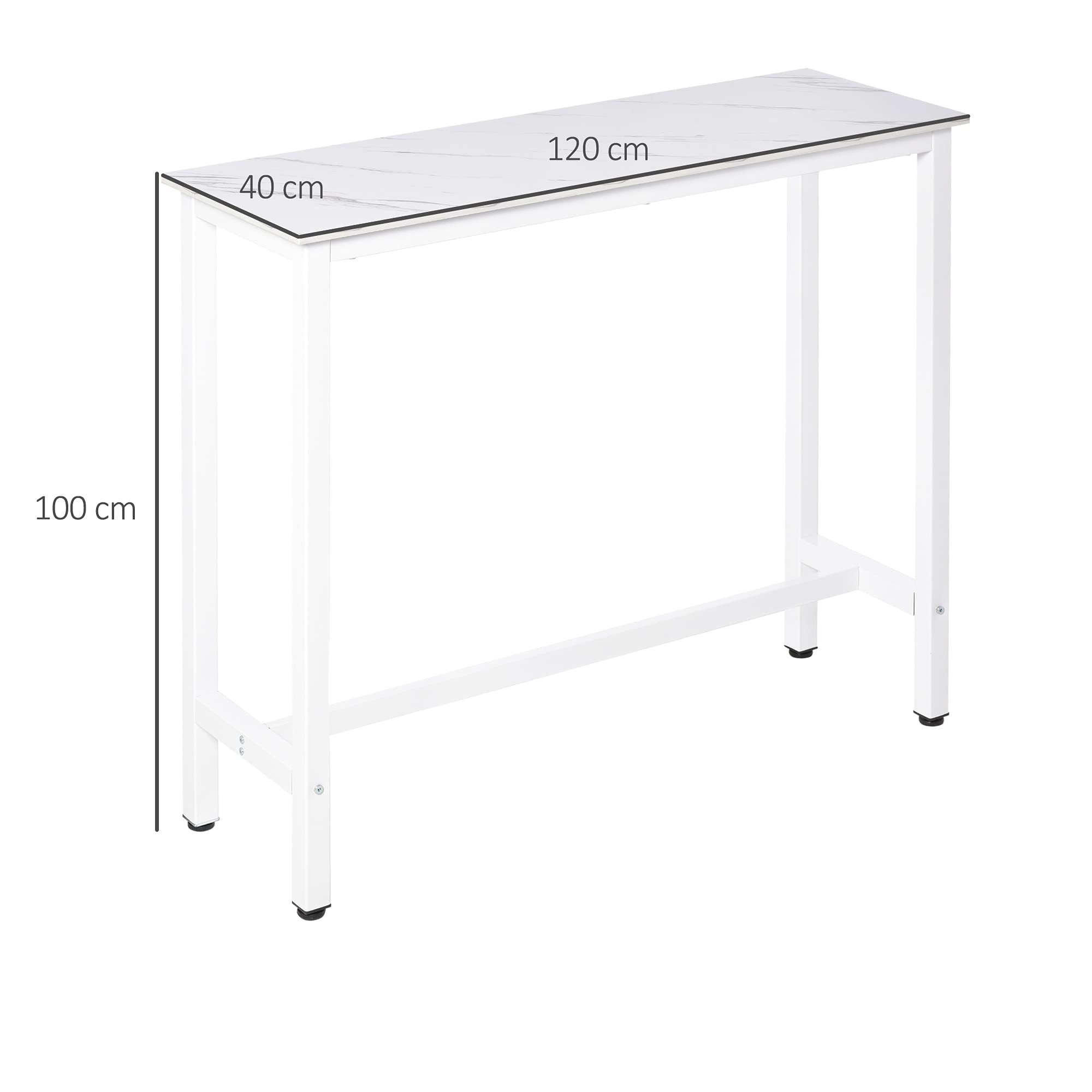 HOMCOM Tavolo Da Bar Tavolo Alto Da Cucina Tavolo Da Bar - Dim. 112L X 57p X 106h Cm 3 Mensole Effetto Rovere Chiaro Nero~1tiv5u1mi1g00